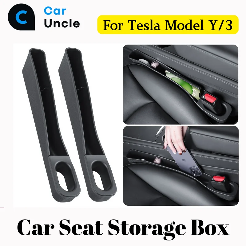 Car Storage Box for Tesla Model Y Model3 Seat Slot Storage Box Leak-proof Anti-drop Phone Card Holder Car Interior Accessory