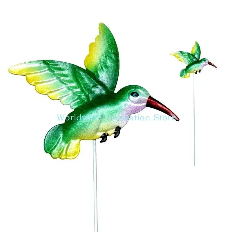 Q39B Outdoor Metal Bird Hummingbird Sculpture Decoration Housewarming Gifts for Courtyard Decoration Flower Pots