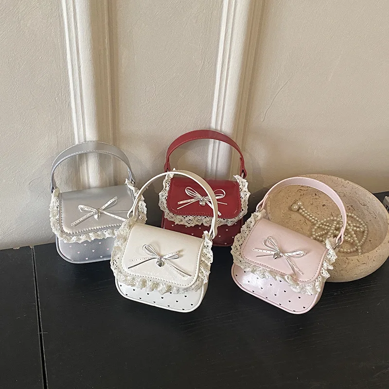 

Милые кружевные сумки-кроссбоди с бантом для детей и женщин, дизайнерские сумки через плечо, кошельки и сумочки, сумка для мамы и ребенка, для девочек, Сумка Sac