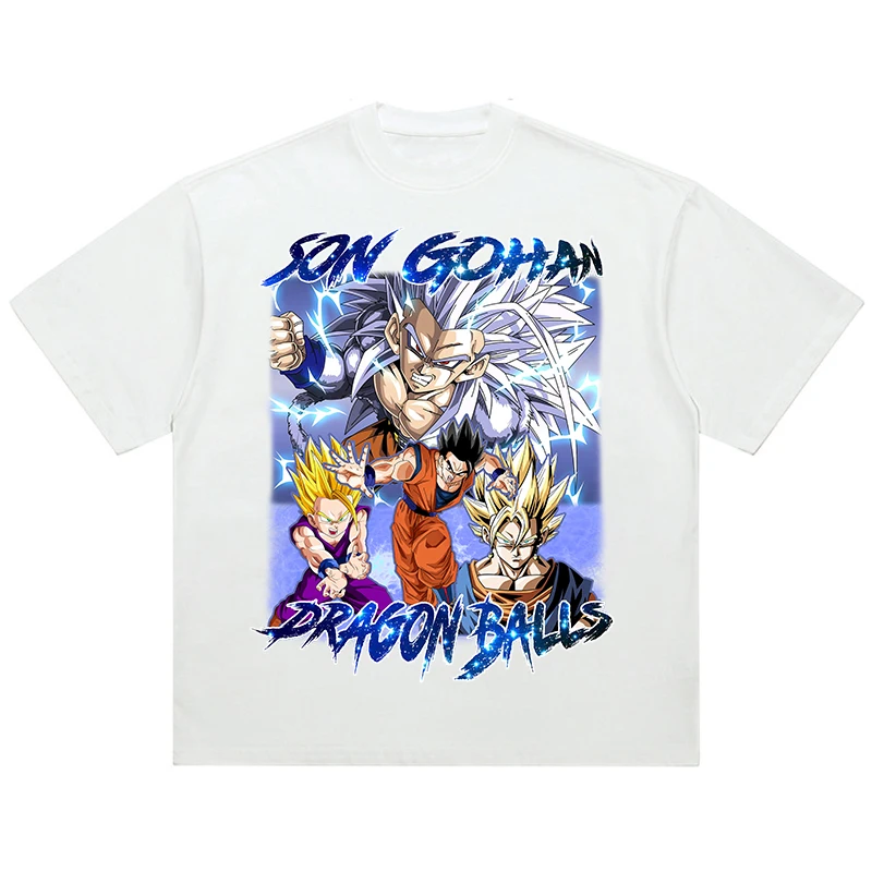 2025 Hip Hop Anime Dragon Ball Tshirt Japanese Graphic T Shirt Oversized Men Harajuku T-Shirt Loose Top Tees Cotton Black