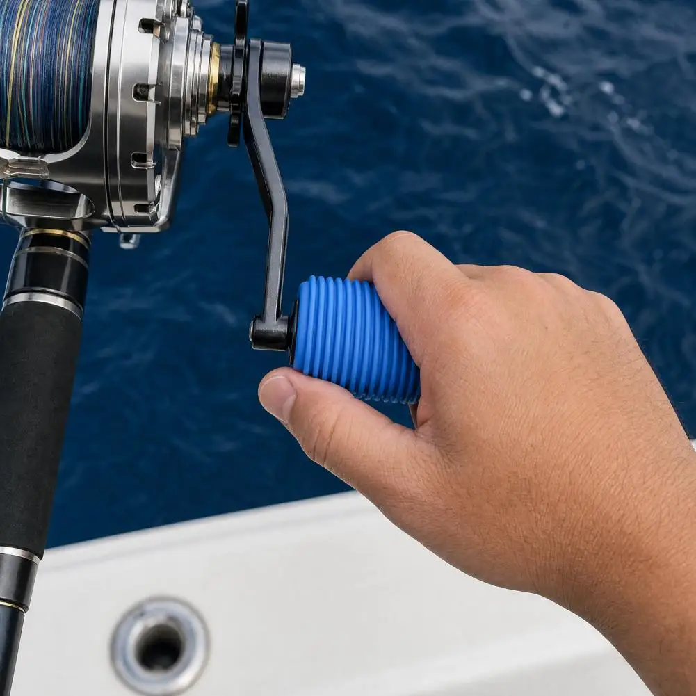 Fishing Reel Handle Sleeve Fishing Reel Handle Grip Cover Anti-slip Rubber Baitcaster Knob Sleeve Spinning Casting Reel
