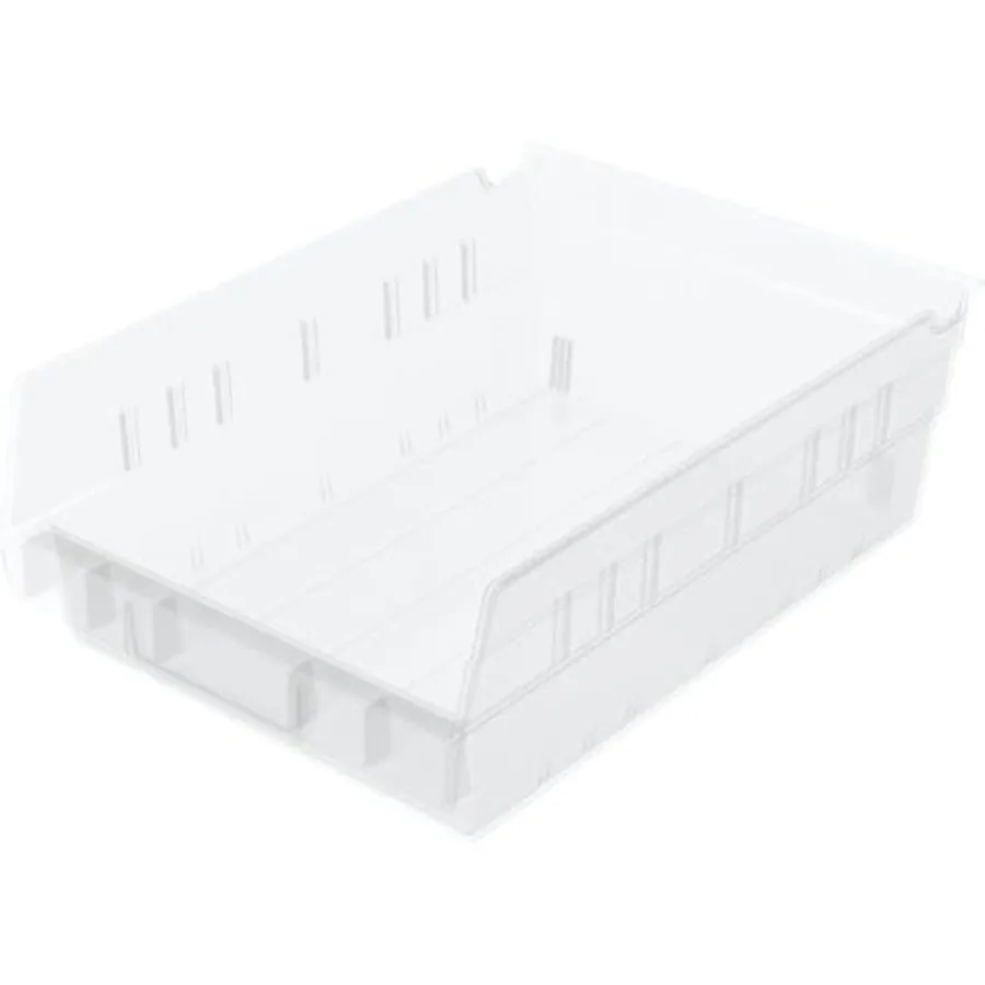 

30150 Plastic Shelf Bins, Heavy Duty Storage Bins for Garage, Closet, and Drawer Organization, 12" x 8" x 4",,12-Pack