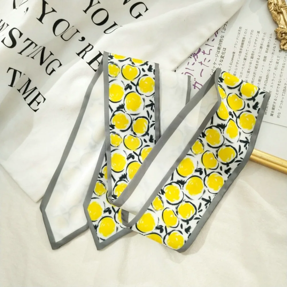 

Модный узкий женский шелковый шарф, литературный длинный маленький шейный платок, универсальный головной платок