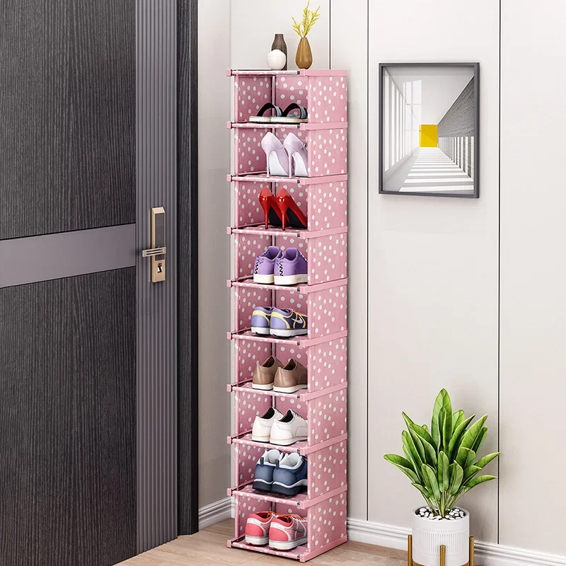 10 Tiers Shoe Rack, Space Saving Vertical Single Pairs Sturdy Shoe Shelf Narrow Tall Shoe Storage Organizer for Entryway Hallway