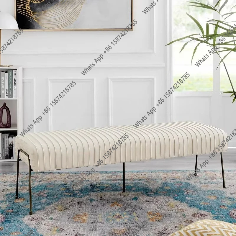 

Nordic Light Luxury Bedroom Bedside Stool Modern Simple Living Room Sofa Stool Home Cloakroom Shoe Changing Stool Entrance Bench