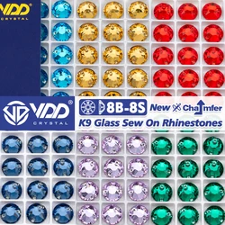 VDD 8 Big 8 Small Multiple Colors Top Quality K9 Glass Sew On Rhinestones Crystal FlatBack Sewing Stones For Clothes Decorations
