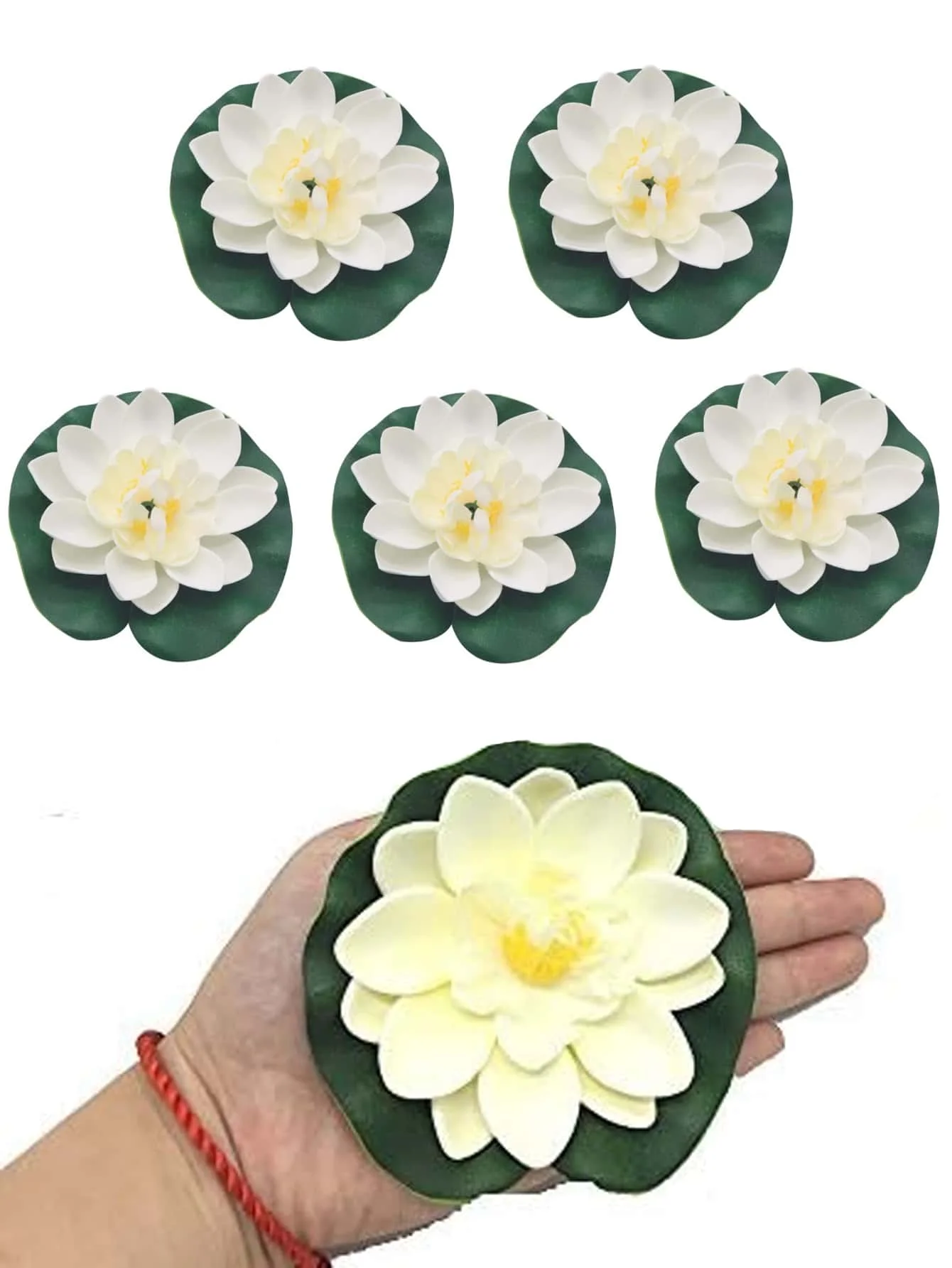  1/5/10pcs Pink Color Water Lily Lotus Artificial Decoration Flower Eva Floating On Water Garden Pond Outdoor Party Decoration