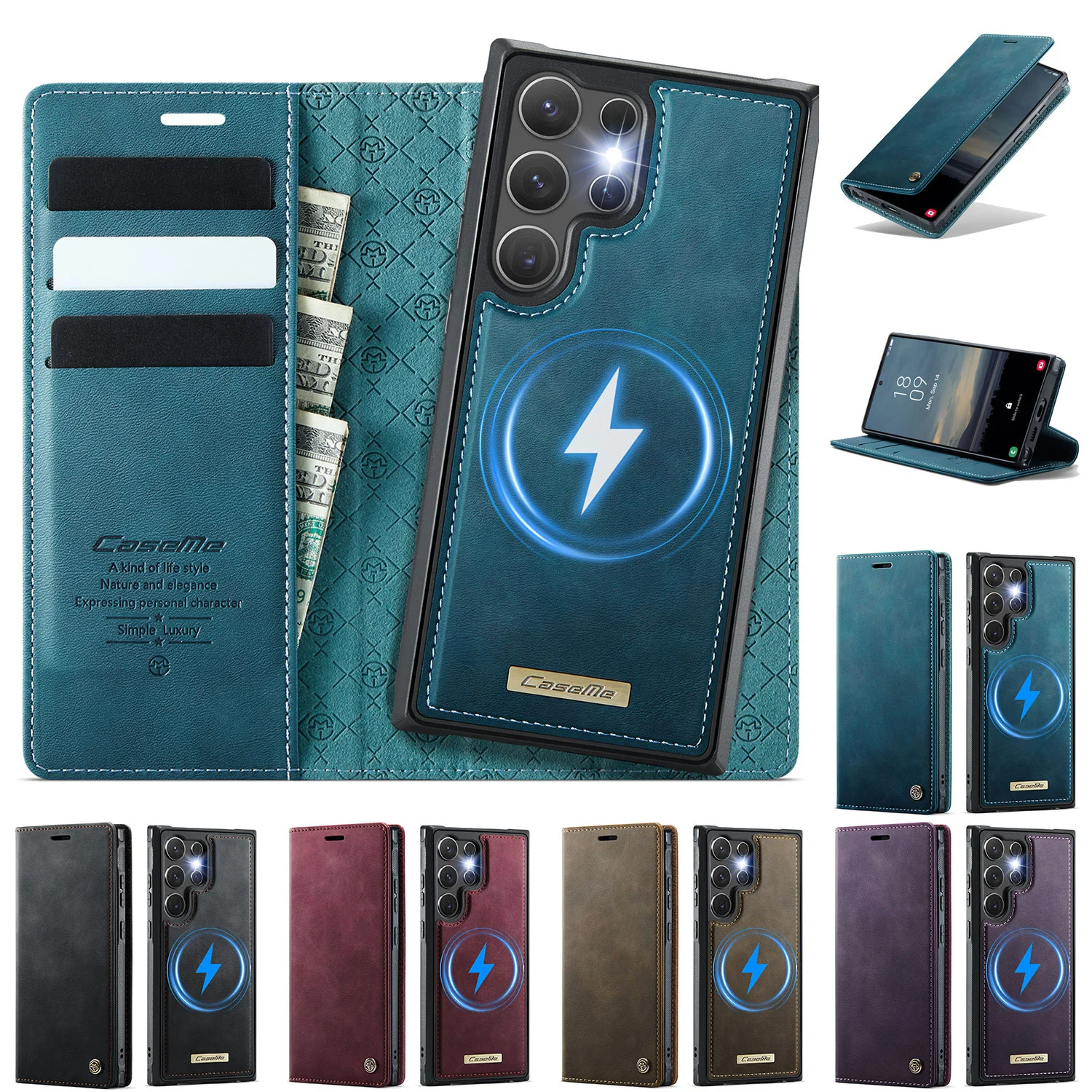

Detachable 2 in 1 Leather Case for Samsung Galaxy S25 Edge S24 S23 Ultra S22 S21 FE S20 Plus Card Slot Flip Wallet Phone Cover