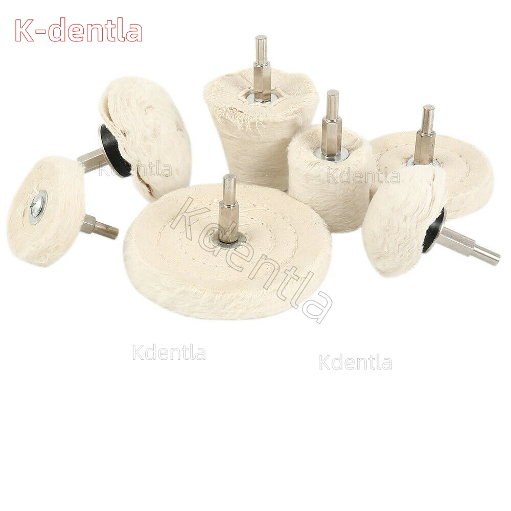 

20 шт., стоматологический хлопковый полировальный круг с ручкой, полированная вощеная белая байковая шлифовальная головка для дрели, ювелирных изделий, протезов