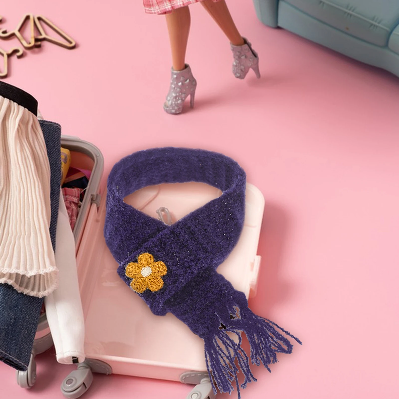 

5 Pcs Mini Scarf Lightweight for Women Scarfs Lovely Scarves Drinks Crochet Crafts Knit Hat Yarn