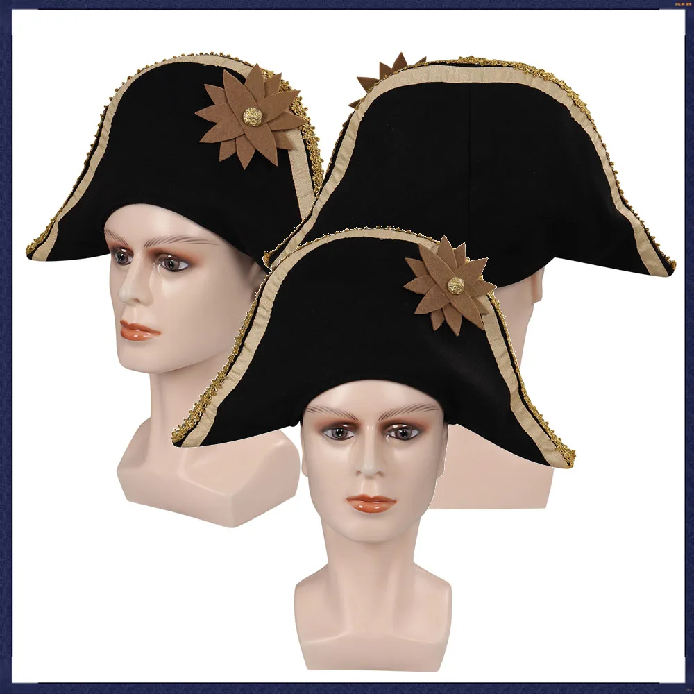 Captain Hook Cosplay Pirate Hat Cap Pan Roleplay Adult Men Fantasia Halloween Carnival Costume Accessories