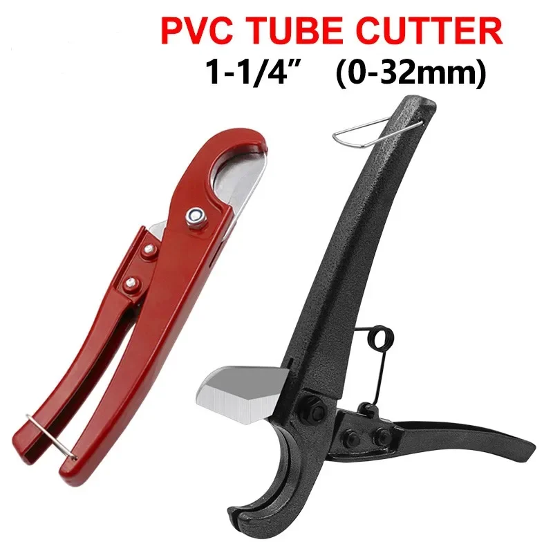 

Pipe Cutter 1-1/4inch 32mm Ratchet Cuts Plastic Tube Pipe Shear Scissors Hose Cutting Hand Tools