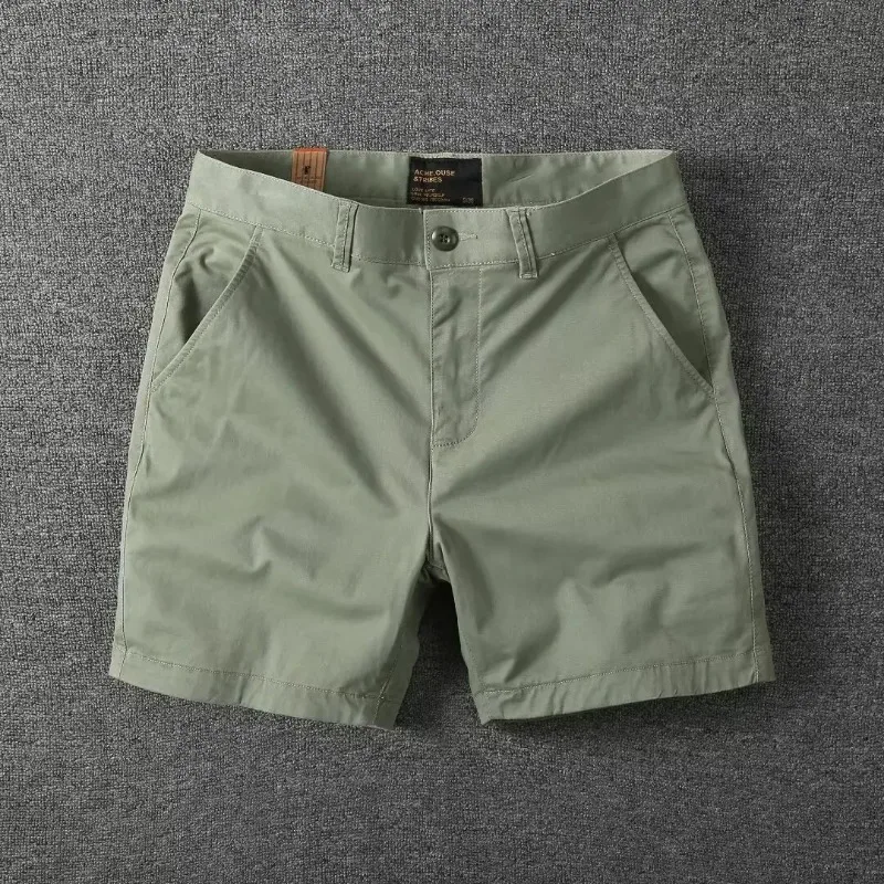 

09Workwear Хлопковые шорты Летние мужские облегающие однотонные тяжелые брюки три четверти Свободные тонкие повседневные брюки три четверти