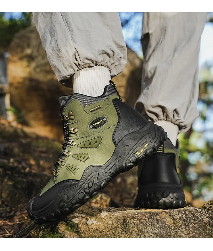 Modische, bequeme und vielseitige Herren-High-Top-Wanderstiefel in großen Größen, ideal für Outdoor-Aktivitäten, Bergsteigen und Reisen, als Geburtstagsgeschenk oder Weihnachtsgeschenk geeignet. – Detail 12
