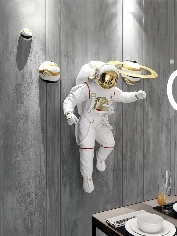 Imagem -05 - Estátua de Astronauta para Decoração de Casa Sala tv Decoração de Parede Quarto Infantil Estatueta de Cabeceira Gif Nórdico