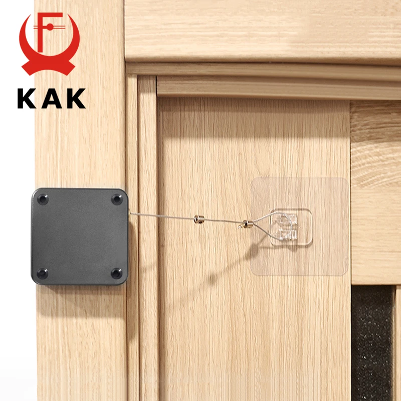 KAK 2 to 10 Packs Automatic Door Closer Nail-Free 500g to 1000g Tension Sliding Door Windows Glass Door Close Device Hardware