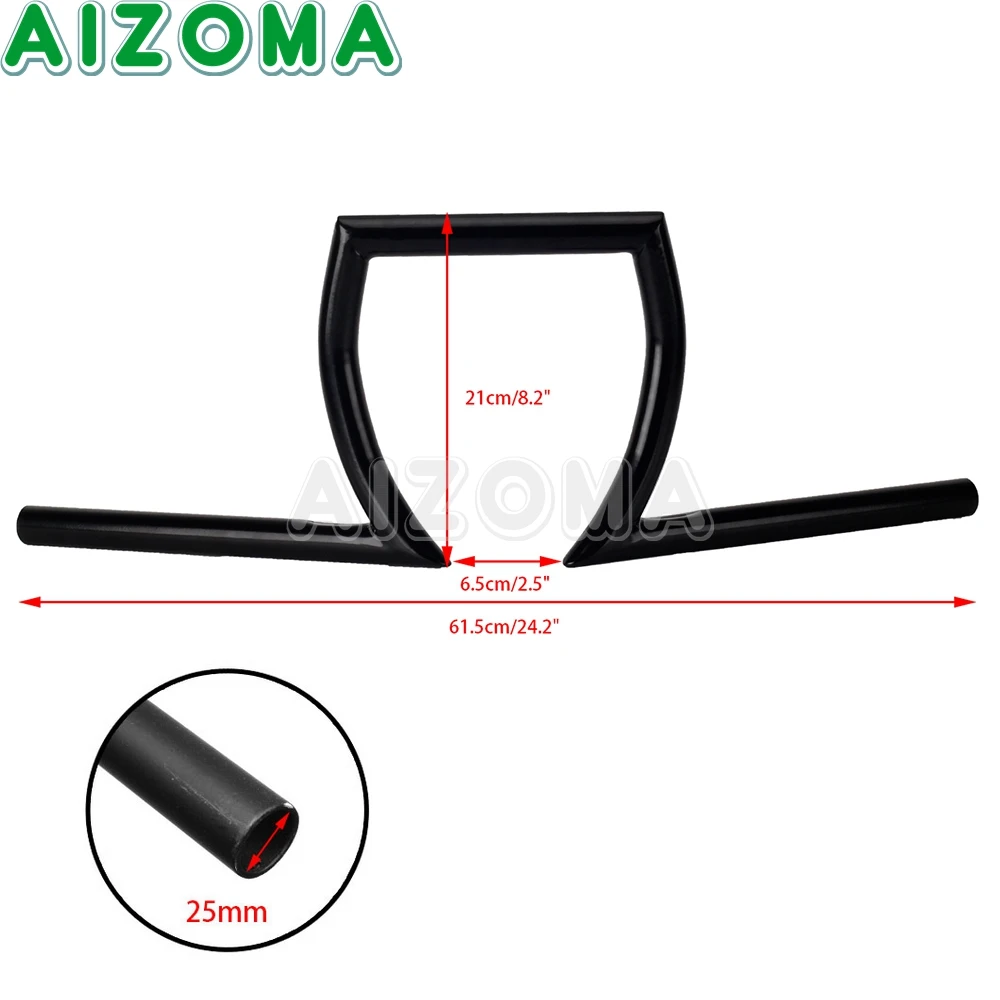 Black Drag 1\'\' 25mm Z-bar Ape Hanger Motorcycle Handlebar For Harley Dyna Touring Electra Glide Fatboy Chopper Bobber Iron 883