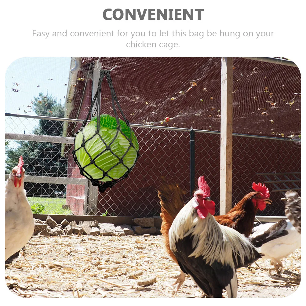 

2Pcs Chicken Foraging Net Bag High-Grade Rope Material Hanging Feeder for Fresh Vegetables Fruits Bread Storage Chicken