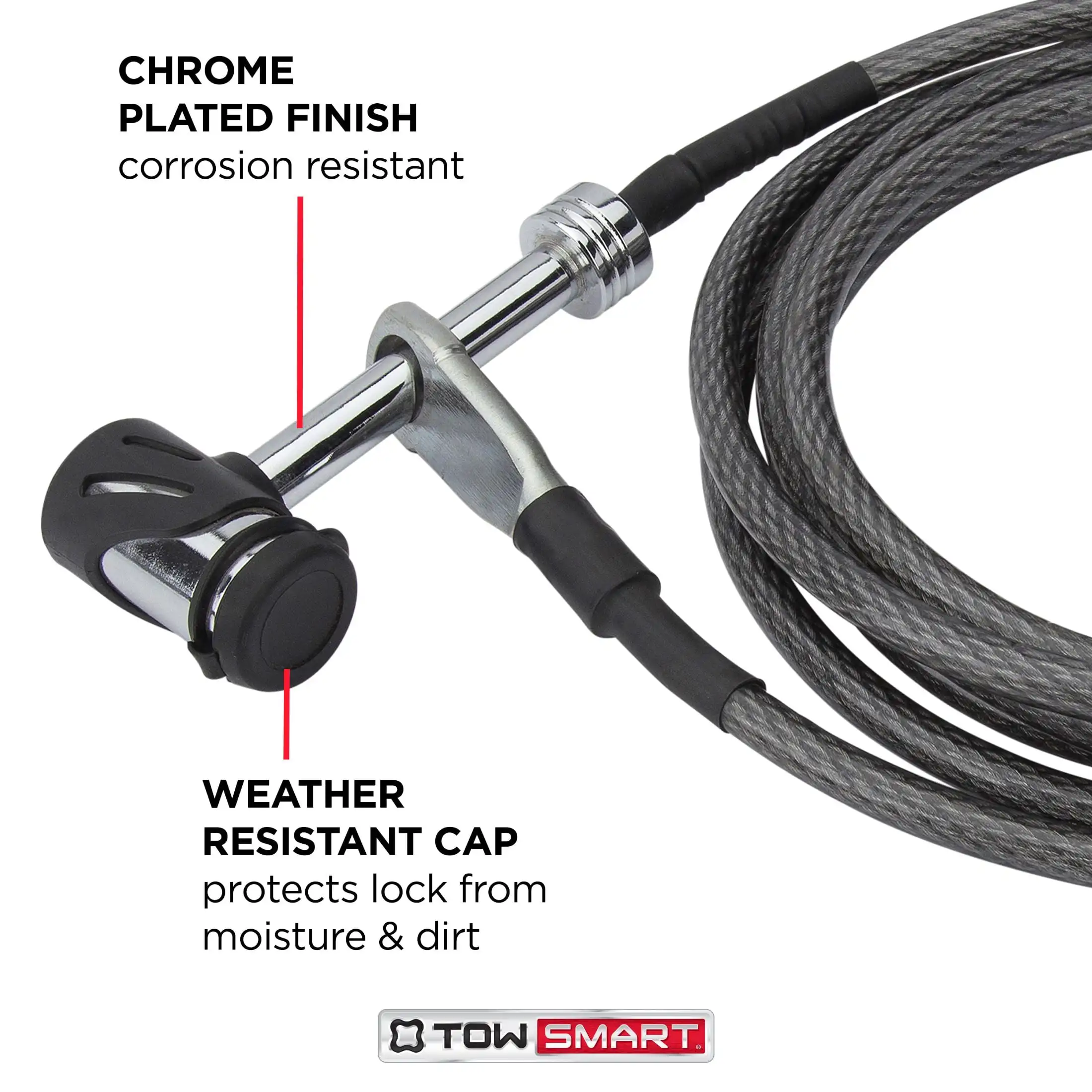 12 футов Плетеный стальной трос с замком, виниловое покрытие