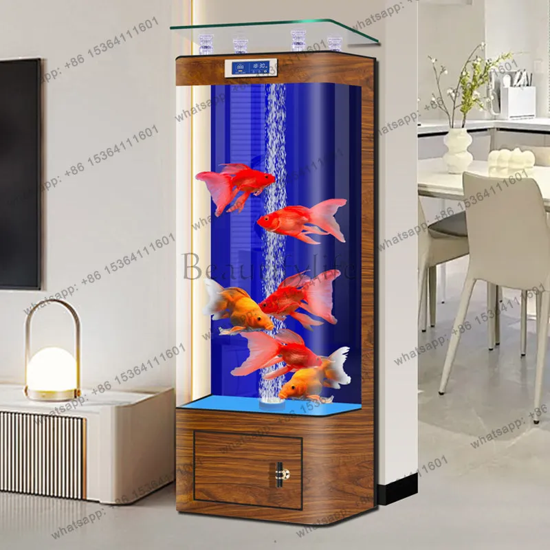 2026 new integrated molding hidden bottom oxygenated fish tank, living room and home