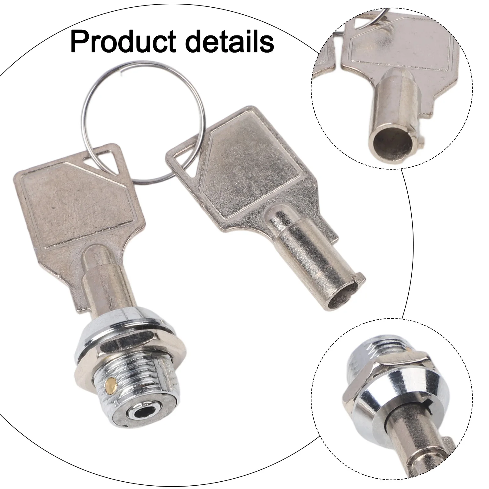 1set Lock With Keys Zinc Alloy Electric Advertising Light Box Lock Plum Blossom Keyhole Cylindrical Plum Blossom Blowing Head