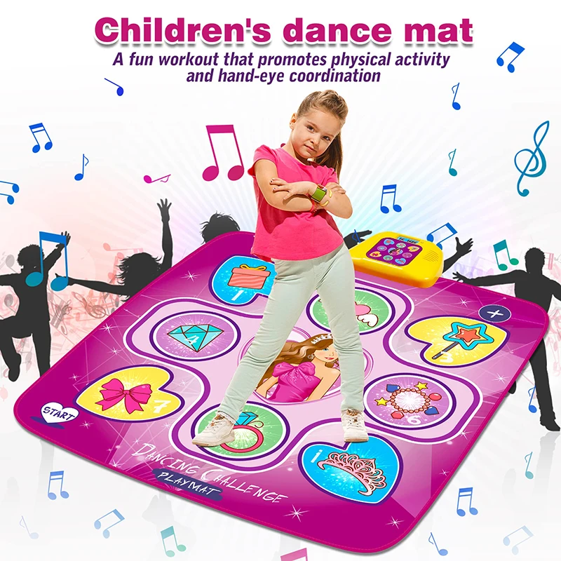 Tanz Matte Elektronische Musik Dance Pad mit LED Leuchtet Einstellbar Volumen Gebaut-in Musik 5 Spiel Modi für Mädchen weihnachten Geburtstag Geschenke