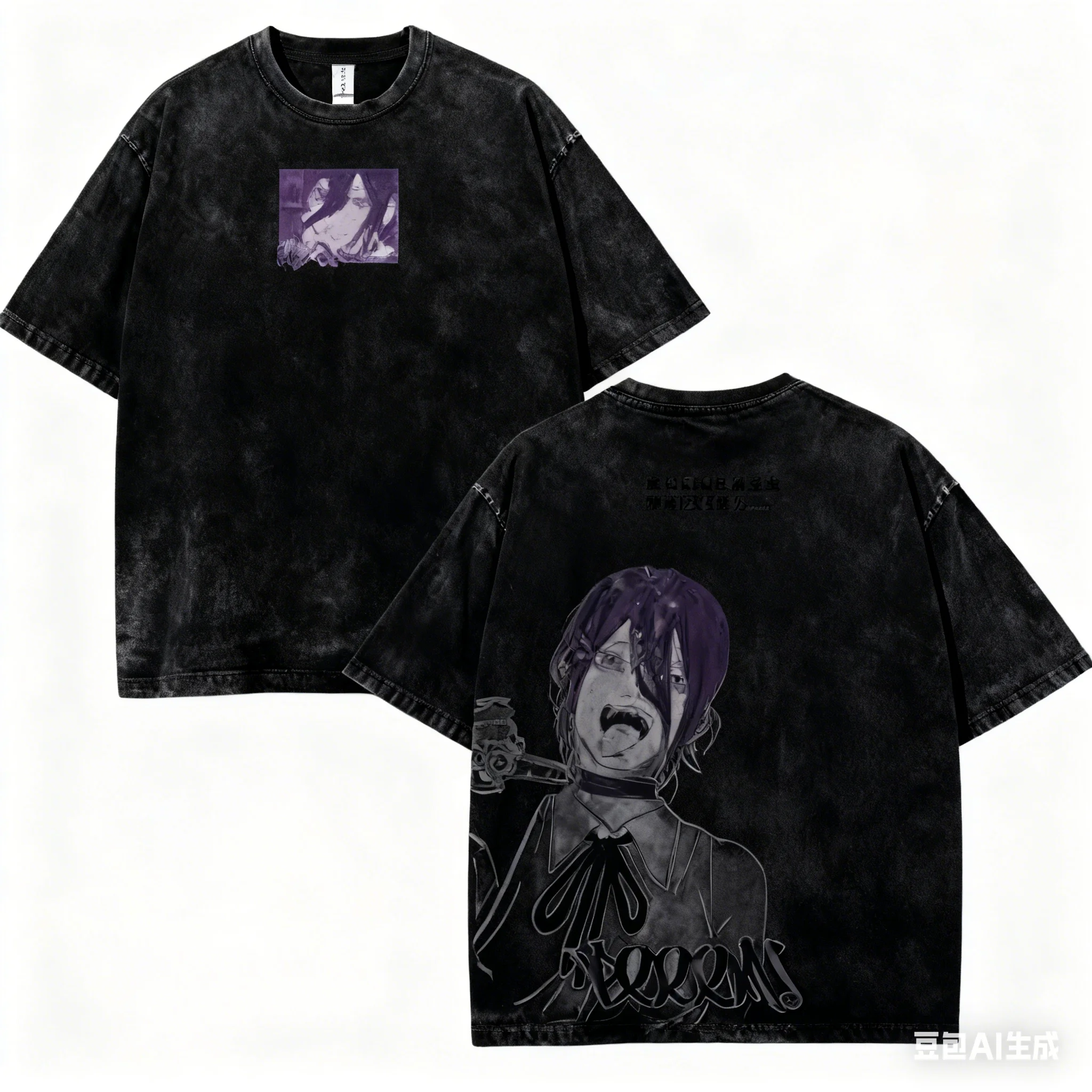 اليابانية الساخن أنيمي Denji Pochita الجرافيك تي شيرت الرجال النساء غسلها القطن بلايز خمر ملابس فضفاضة Harajuku الذكور تي شيرت #5