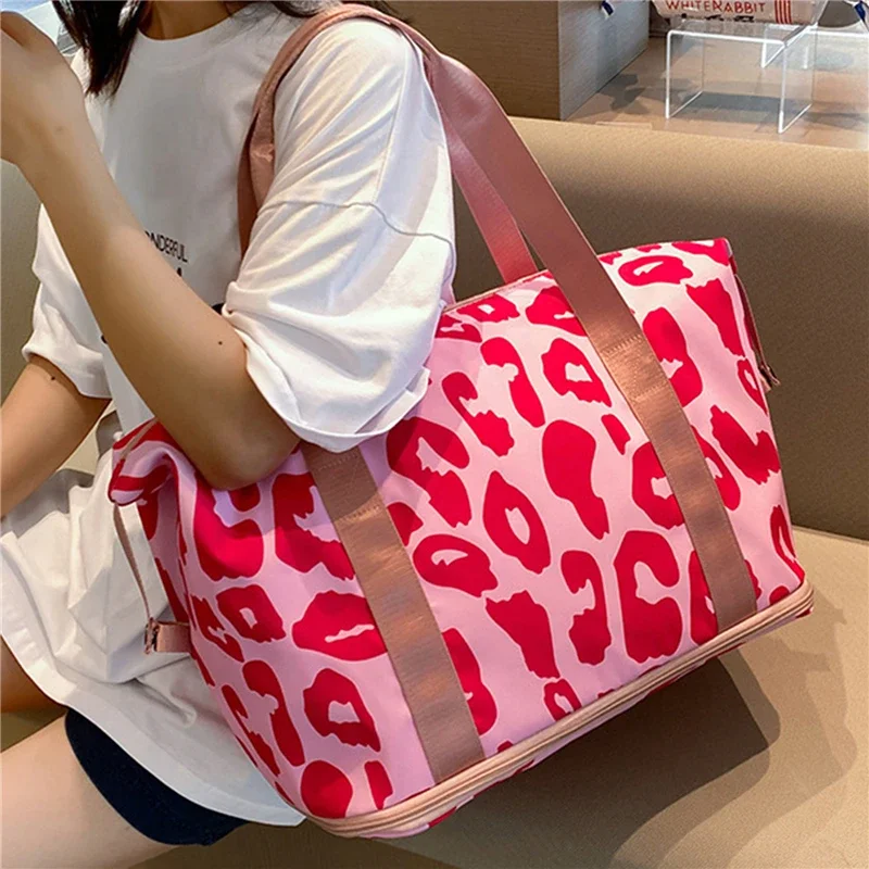 Travel Bag Short-distance Travel Luggage Bag Large-capacity Milk Cow Pattern Travel Bag Boarding Bag Light Accommodation Bag