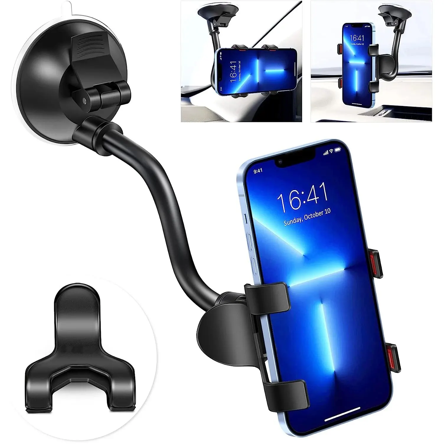 Car Phone Holder Mount Cell Phone Stand Windshield 360 Rotation For iPhone 15 14 13 12 11 Pro Max XS X XR 8 SE/Samsung Galaxy