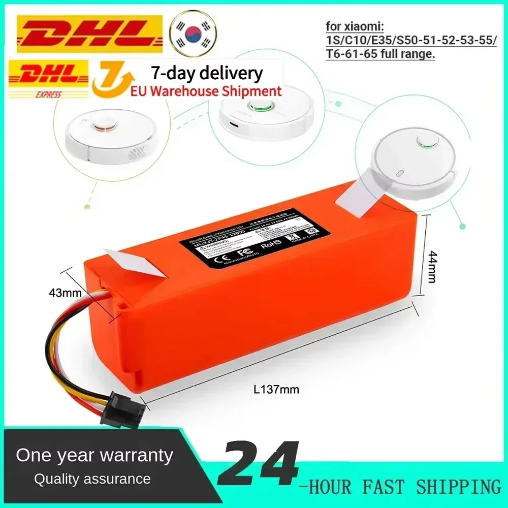 

NEW Robotic Vacuum Cleaner 14.4V 5200-12800mAh Replacement Battery For Xiaomi Roborock S55 S60 S65 S50 S51 S5 MAX S6 Parts