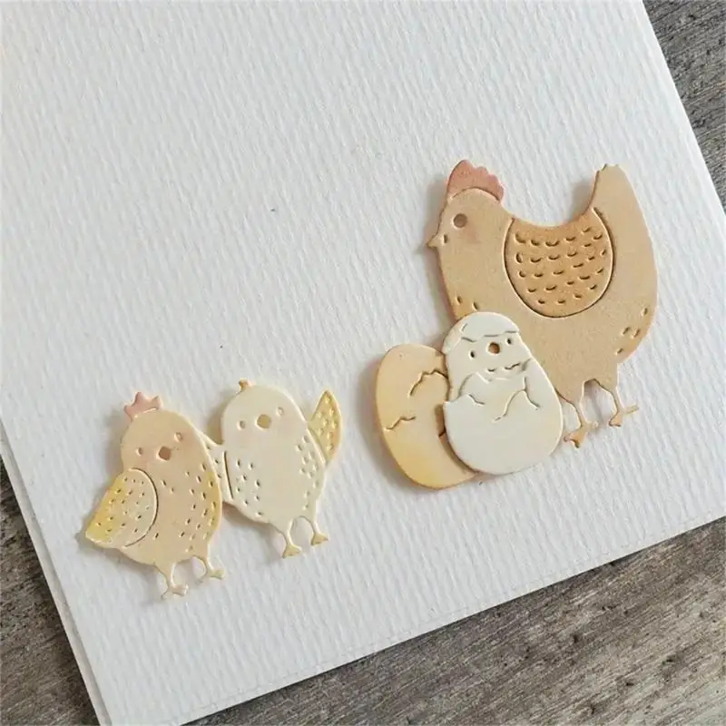 Easters Chicken Die Cuts Stensil untuk Dekorasi Album Karbon Steel Cutting Die HX6C