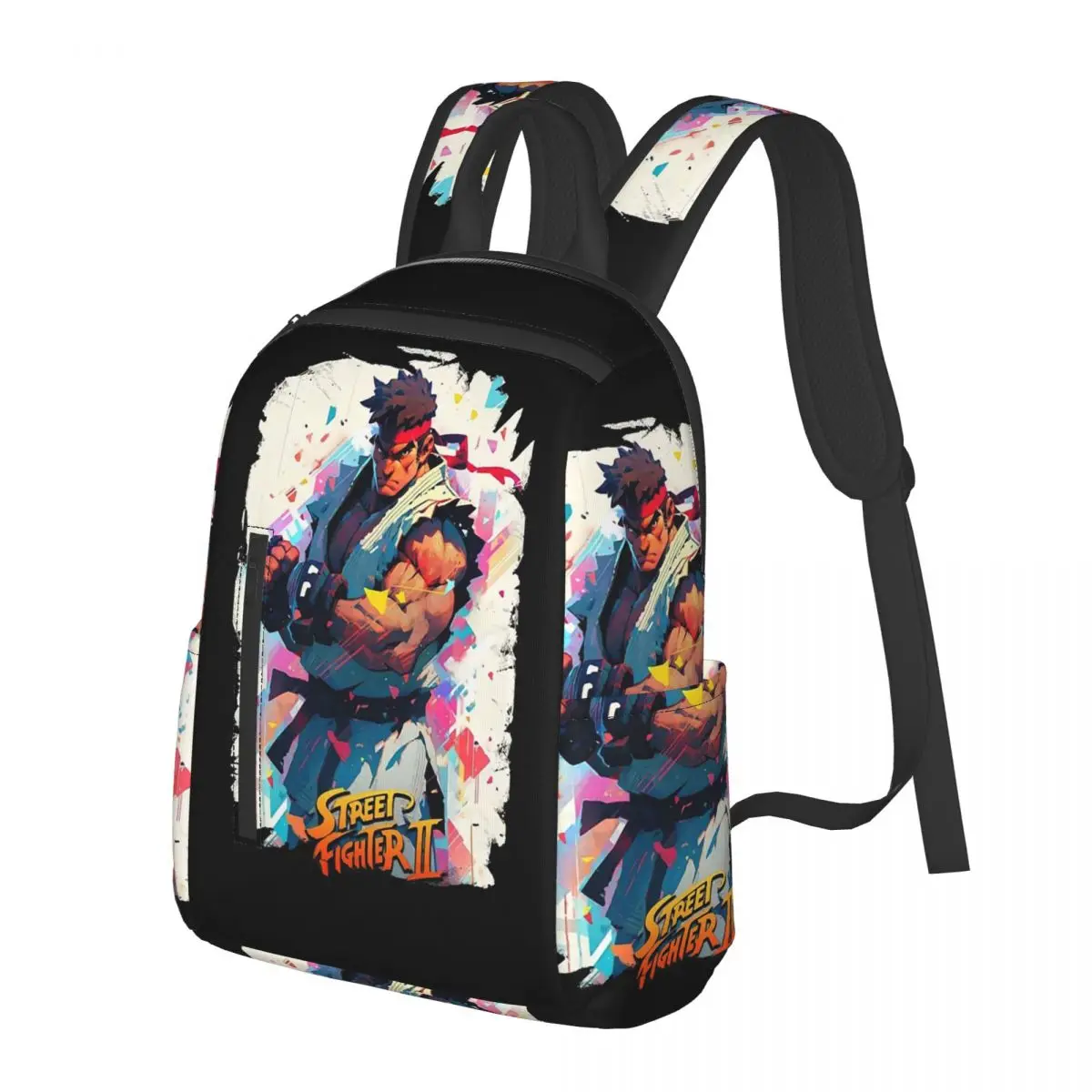 

Defeated Portraits Super Street Fighter Student Backpack School Bag Hiking Travel Daypack for Boys Girls Bookbag Shoulder Bags