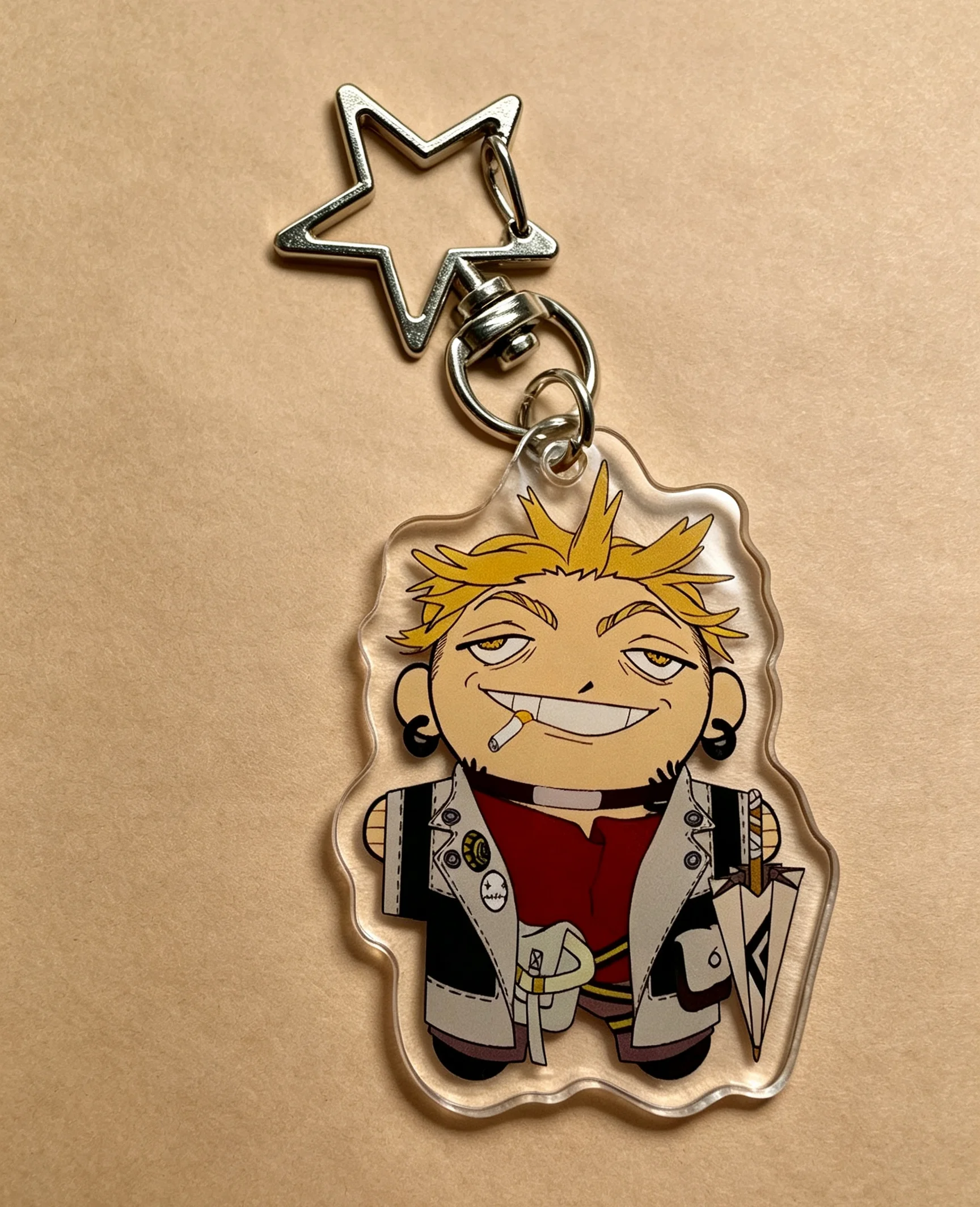 Cute Q‑Version Anime Character Acrylic Keychain, gachi rudo Pendant Bag Decor Accessory, Collectible Gift for Fans