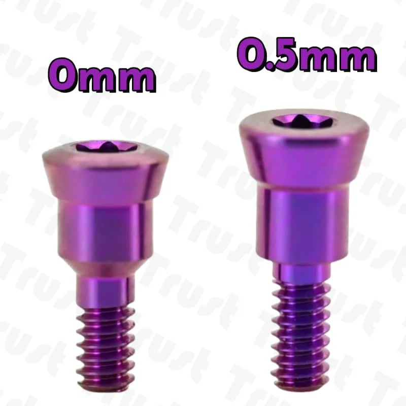 10Pcs RC Dental Closure Screw Healing Cap Abutment with 0/0.5mm Height Compatible with ITI Purple High Quality Durable Solution