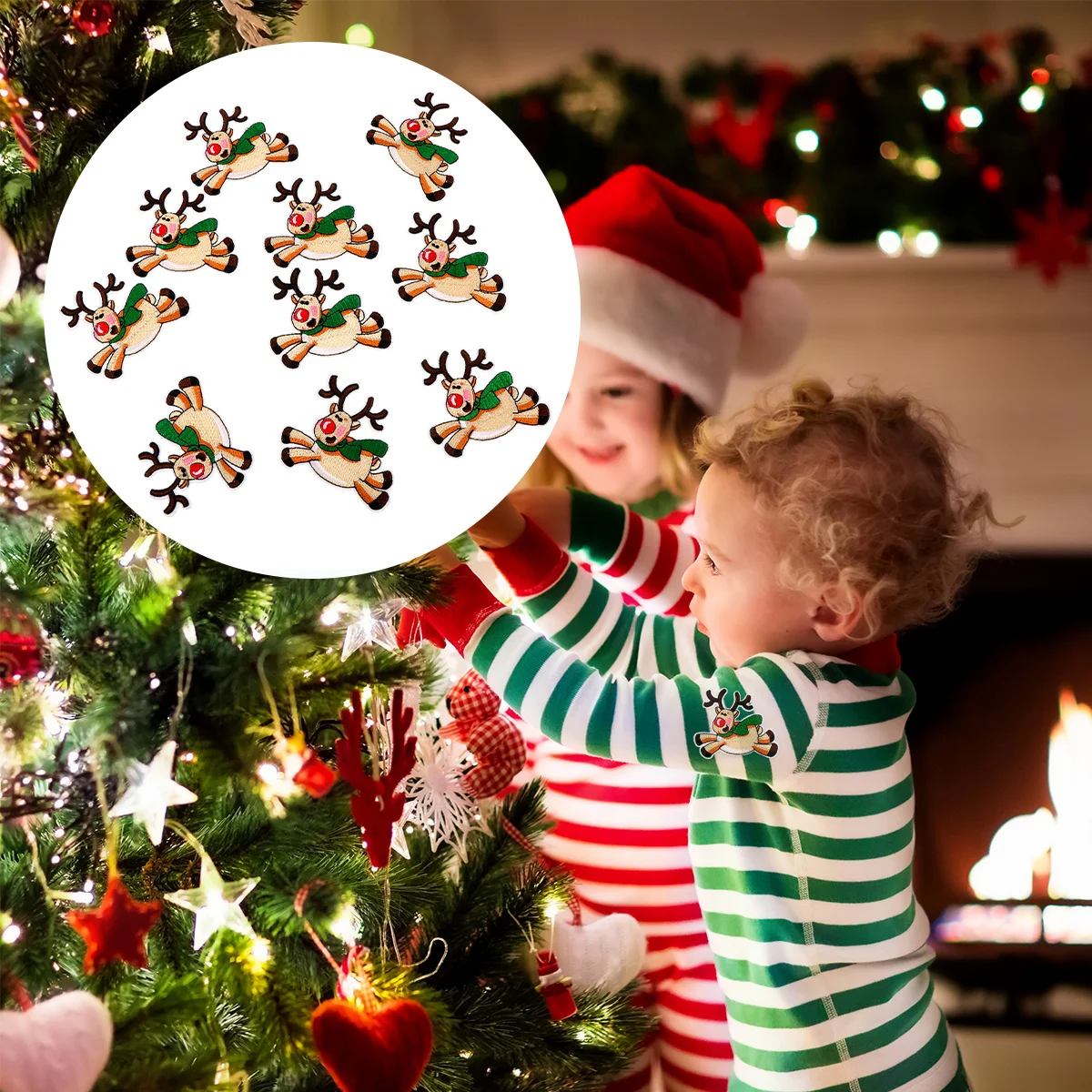 

10Pcs Christmas Style Embroidered Patches Creative Cloth Appliques Iron on Clothes Patch Merry Christmas Theme