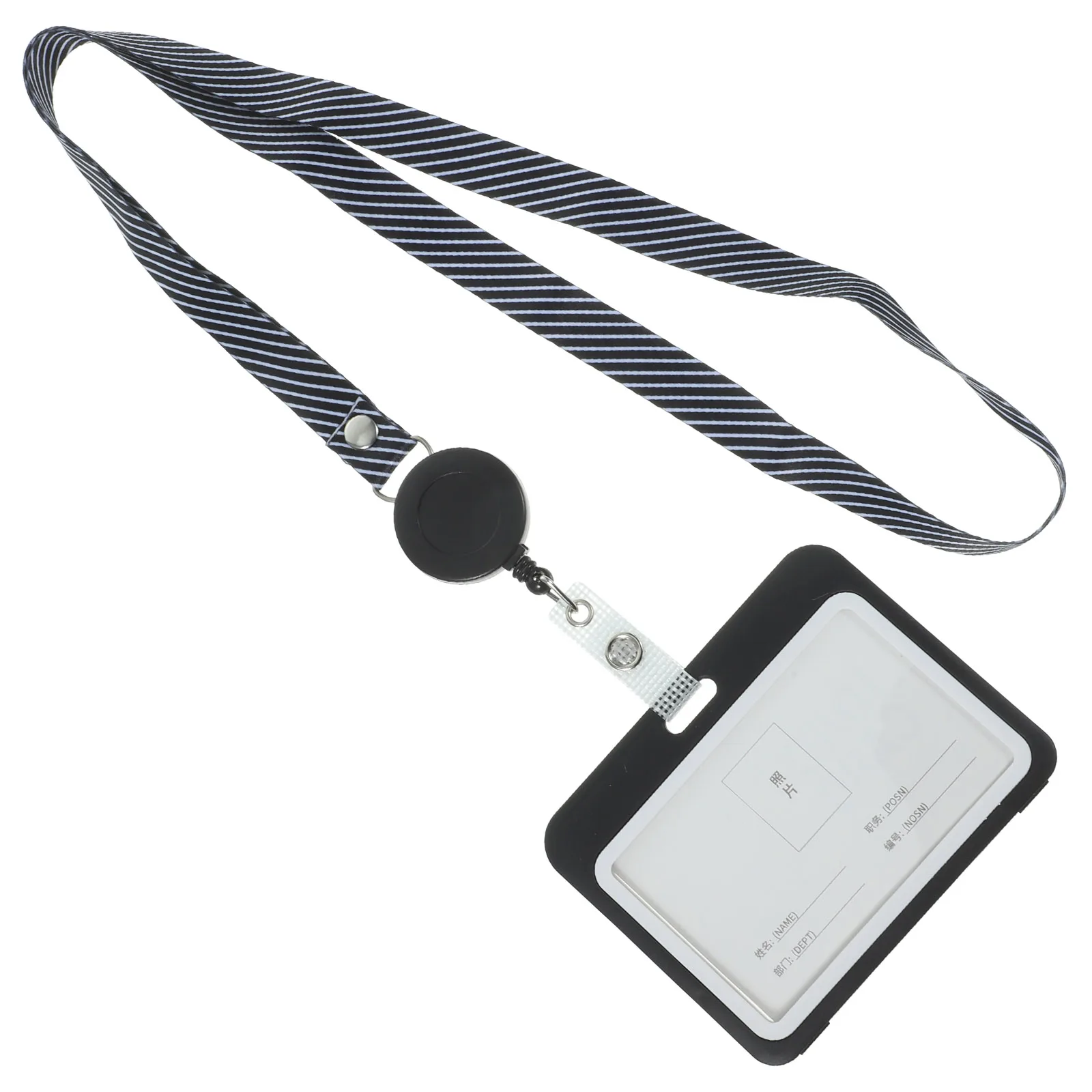 

2pcs Horizontal Badge Holder Gray Lanyard Card Horizontal Badge Holders Sleeves for Work Nurse Employee Storage