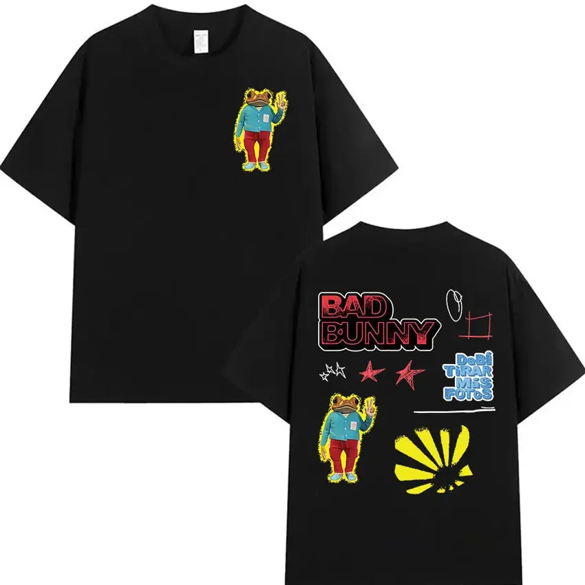 مغني الراب سيئة الأرنب جولة 2025 ألبوم ميرش تي شيرت ديبي تيارار ماس فوتوز DTMF الرسومات تي شيرت للجنسين الهيب هوب المتضخم القطن تيز