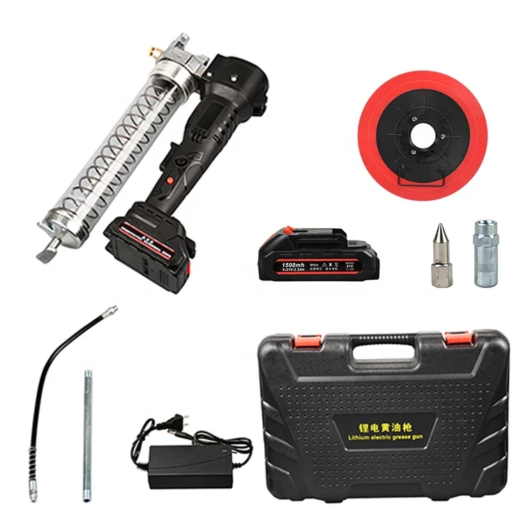 

Professional Cordless Automatic Heavy Duty 9000PSI Grease Pump 21V Electric Grease Oil Gun 600CC