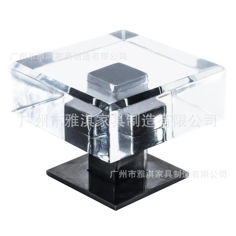 Acrylic handle transparent square stainless steel crystal handle cabinet door cabinet door drawer handle