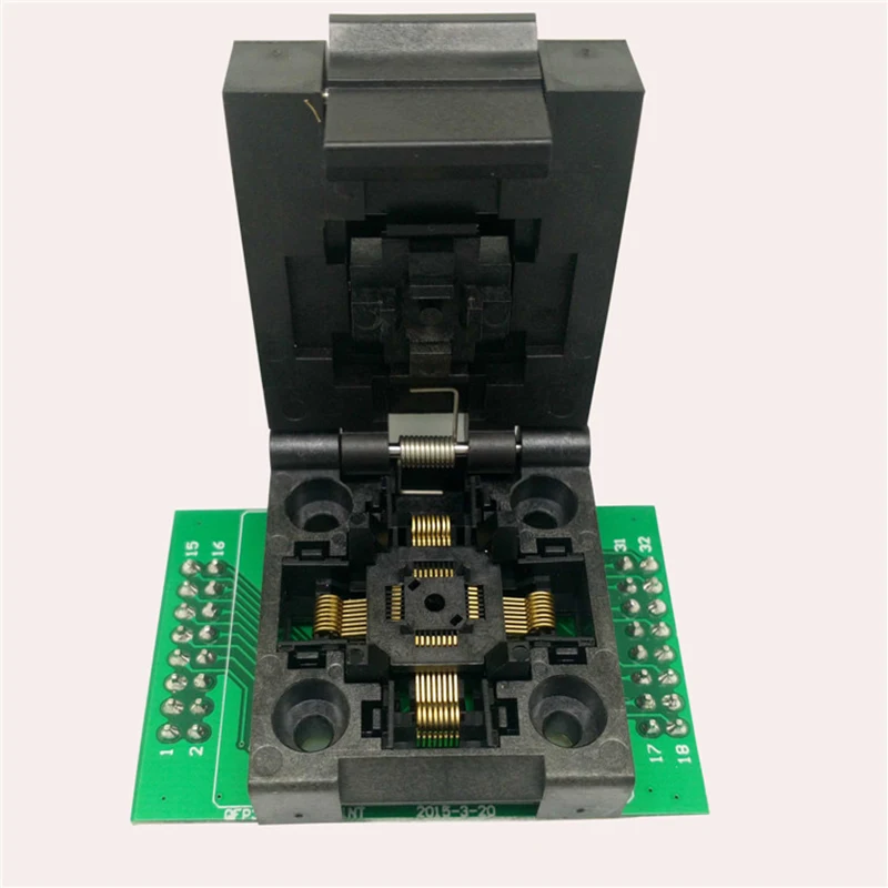 QFP32 Flip Cover Shell Split Test Seat Burning Seat 0.5 Spacing IC51-0324-805 Programming Socket