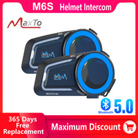 Maxto M6s Motorcycle Bluetooth Helmet Headset IntercomMeters IP67 Waterproof Supports Music Sharing Distance 1000