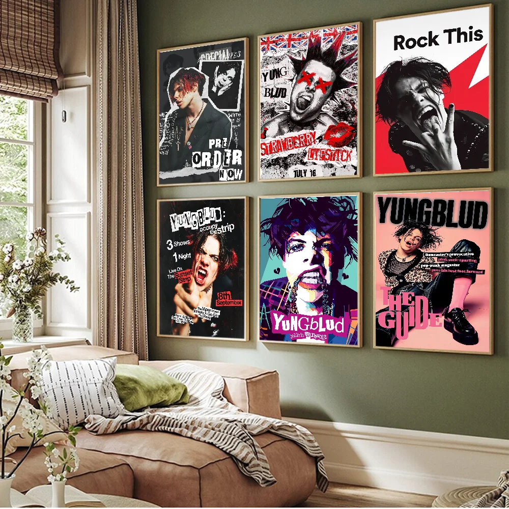 Yungblud New Custom Rock Vintage poster Sticky Whitepaper Prints poster opere d\'arte poster adesivi murali