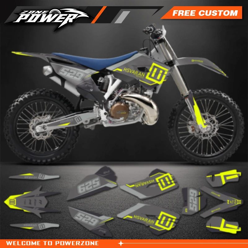 Powerzone Motorcycle Graphics background Decals Sticker Kits for Husqvarna TC FC 2014 2015 TE FE 2014 2015 2016 125-450cc 44