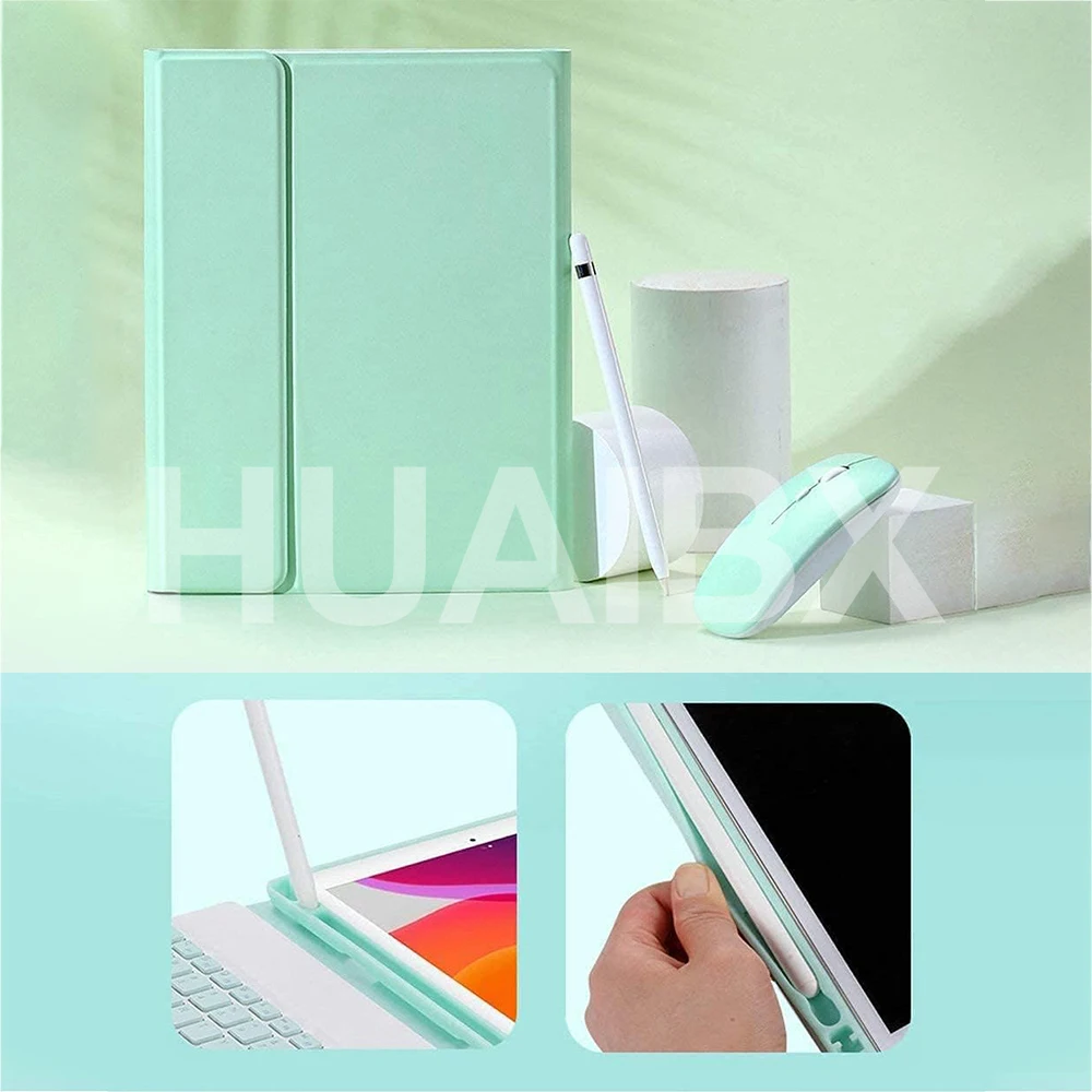 Imagem -05 - Capa para Tablet com Teclado Bluetooth Destacável Mouse sem Fio Adequado para Ipad Air Air2 Ipad Pro 9.7 9.7