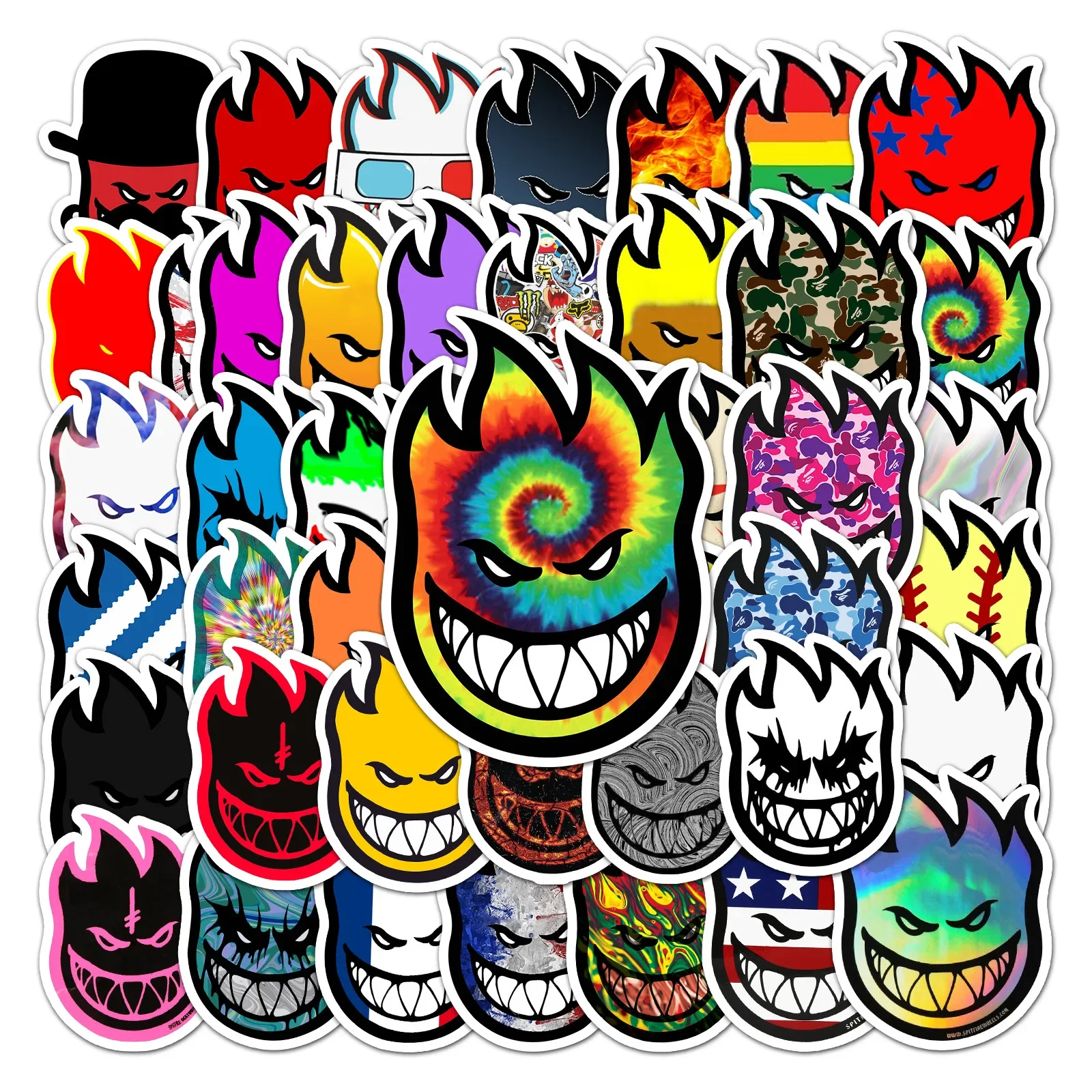 50Pcs Very Cool Spitfire Stickers Skateboard Stickers DIY Stickers Scrapbooking Phone Luggage Skateboard  Waterproof Decals