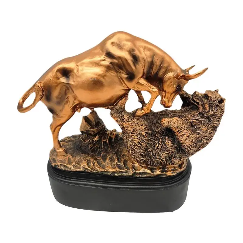

Bull And Bear Statue Desktop Bull Fighting Figurine Decor Exquisite Versatile Resin Tabletop Ornament For Offices Home Decor