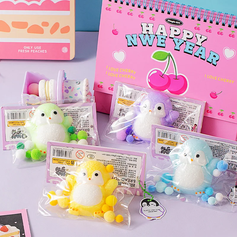 6 ألوان لطيف البطريق طابا اسفنجي اللعب Kawaii الإجهاد الإغاثة الضغط الحسية تململ لعبة للأطفال هدايا حفلة عيد ميلاد