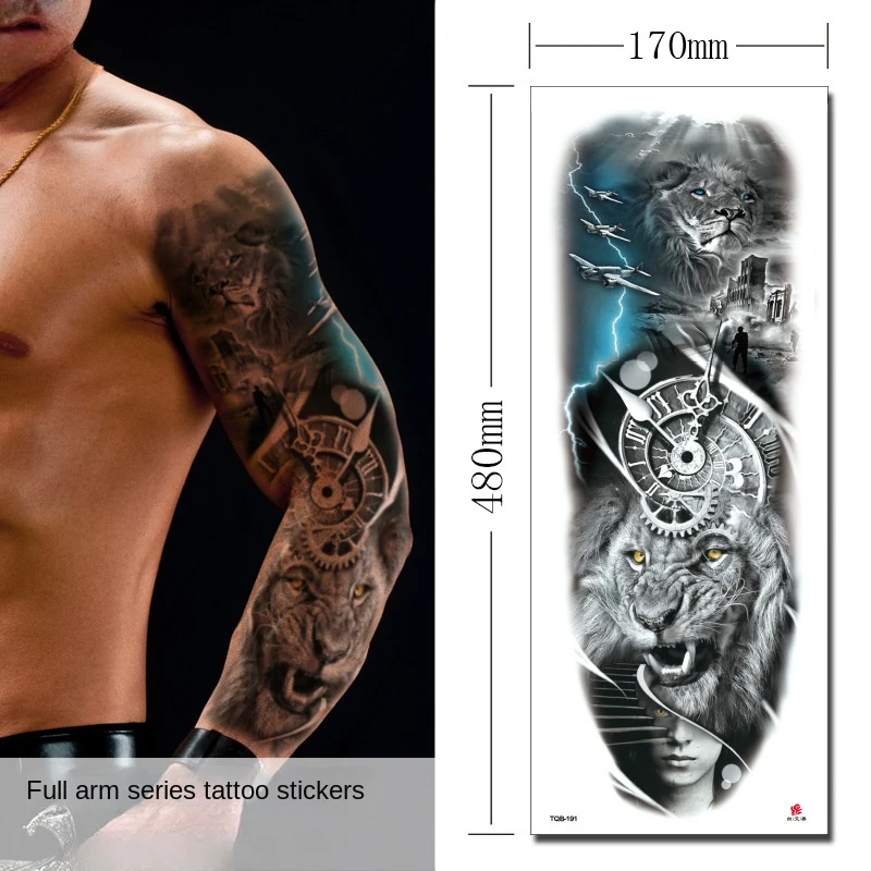 Tatouages autocollants bras complet pour hommes et femmes, faux tatouage populaire et réaliste, vente en gros