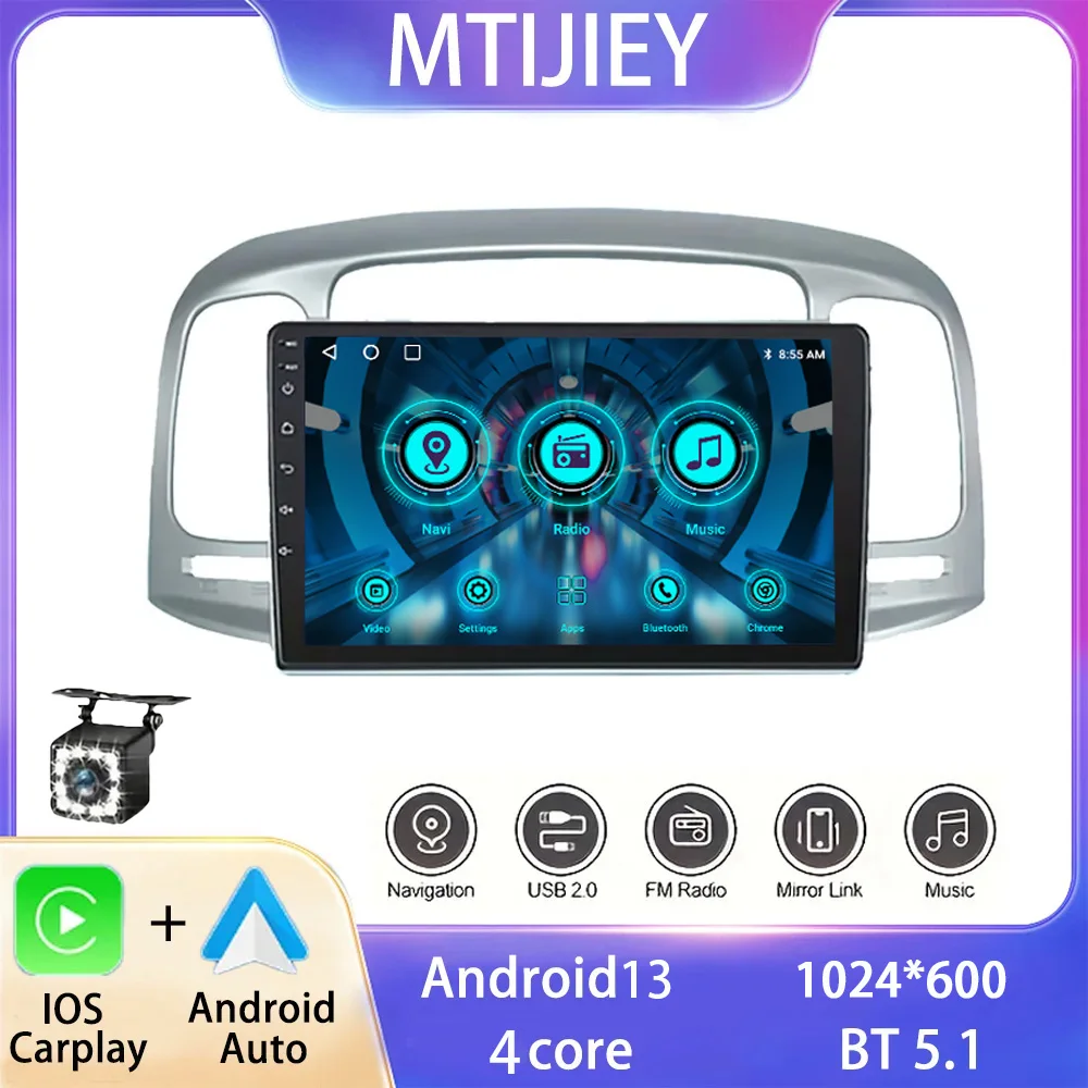 

Android 13 Car Multimedia Radio Video Player for Hyundai Accent 3 2006-2011 GPS Navigation Carplay Touch Screen Stereo WIFI