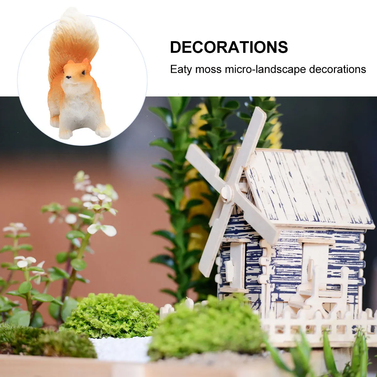 

6Pcs Simulated Squirrels Orange Resin Craft Work Hand-Painted Weatherproof Christmas Ornament Desktop Flowerpot Decoration
